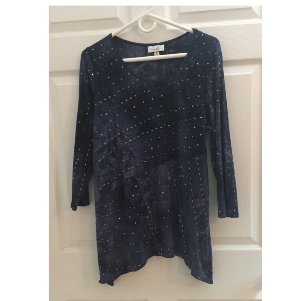 3/4 length sleeve shimmering top
